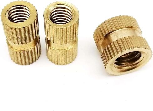 Solid Brass Copper Thread Injection Molding Knurl Embedded Insert Nut(Length 10mm,25pcs M4 (OD 5.2mm)) in Saudi Arabia