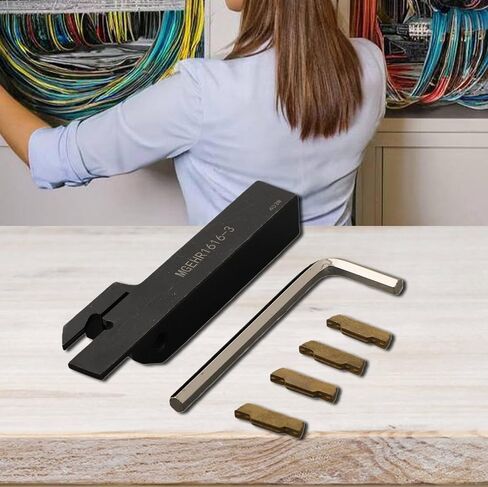 MGEHR1616-3 CNC Grooving Cut-Off Tool Holder, 16mm Shank, 4 PCS MGMN300 Carbide Inserts, Indexable Parting Tool for Steel, with Wrench in Saudi Arabia
