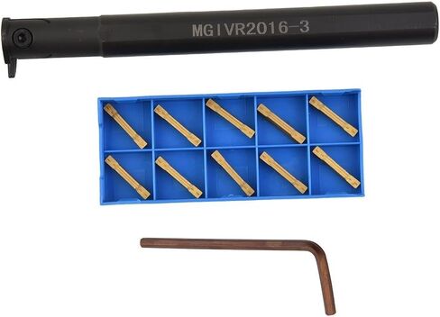 MGIVR2016-3 Parting/Grooving Tool Holder, 16 mm Shank + 10pcs MGMN300-M Carbide Inserts, NC3030 Grade, for CNC Lathe Metal Turning, Alloy Steel Body in Saudi Arabia