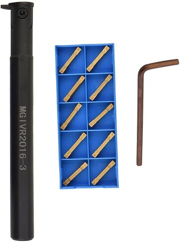 MGIVR2016-3 Parting/Grooving Tool Holder, 16 mm Shank + 10pcs MGMN300-M Carbide Inserts, NC3030 Grade, for CNC Lathe Metal Turning, Alloy Steel Body in Saudi Arabia