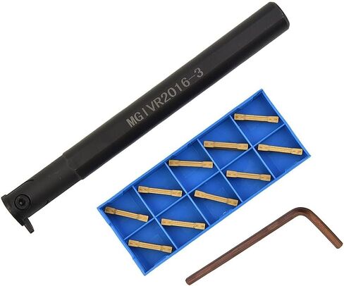MGIVR2016-3 Parting/Grooving Tool Holder, 16 mm Shank + 10pcs MGMN300-M Carbide Inserts, NC3030 Grade, for CNC Lathe Metal Turning, Alloy Steel Body in Saudi Arabia
