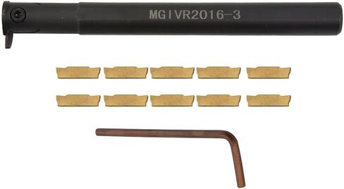MGIVR2016-3 Parting/Grooving Tool Holder, 16 mm Shank + 10pcs MGMN300-M Carbide Inserts, NC3030 Grade, for CNC Lathe Metal Turning, Alloy Steel Body in Saudi Arabia