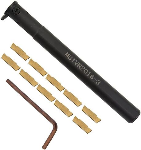 MGIVR2016-3 Parting/Grooving Tool Holder, 16 mm Shank + 10pcs MGMN300-M Carbide Inserts, NC3030 Grade, for CNC Lathe Metal Turning, Alloy Steel Body in Saudi Arabia