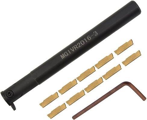 MGIVR2016-3 Parting/Grooving Tool Holder, 16 mm Shank + 10pcs MGMN300-M Carbide Inserts, NC3030 Grade, for CNC Lathe Metal Turning, Alloy Steel Body in Saudi Arabia