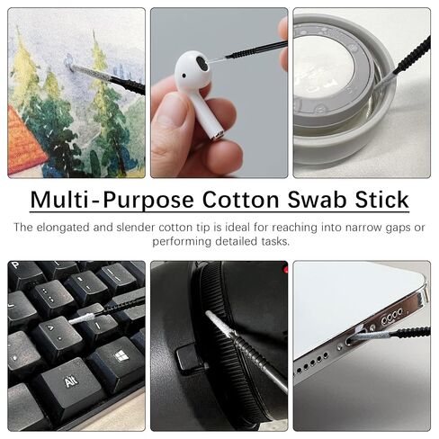 200PCS Disposable Micro Applicator Brushes – Mini Precision Swabs for Eyelash Extensions, Glue Removal, Makeup, Nail Art & Cleaning (Black) in Kuwait