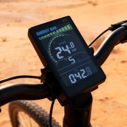 Electric Bike LCD Display M6C 5/6 Pin, Electric Bike Display Replacement, UART 2 Protocol Display for Ebike, 24V 36V 48V 60V Ebike LCD Display, Color Screen Speedometer with USB Port, IP65 Waterproof in Kuwait