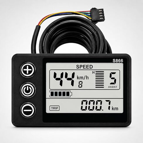 شاشة عرض LCD متوافقة مع الدراجة الإلكترونية Ridstar Q20 H20 H26 Pro | عداد سرعة الدراجة الكهربائية بإضاءة خلفية| مادة ABS مقاومة للماء in Kuwait