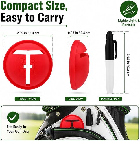 Impact Ball Liner Golf,Golf Ball Marker with Marking Pen,3Pack Plastic Golf Ball Marker Stencil for Improved Putting Accuracy Usga Legal Training Aid,Fits All Balls. in Kuwait