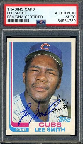 توقيع Lee Smith PSA DNA Coa لعام 1982 من Topps Rookie Autograph - بطاقات البيسبول الموقعة in Kuwait