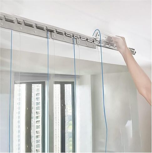 PVC Strip Door Curtain Shop PVC Slat Curtain Waterproof Easy Install Transparent for Shop, Factory, Garage, Customized (Size : 90x230cm/35.43x90.55in) in Kuwait