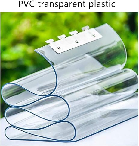 PVC Strip Door Curtain Shop PVC Slat Curtain Waterproof Easy Install Transparent for Shop, Factory, Garage, Customized (Size : 90x230cm/35.43x90.55in) in Kuwait