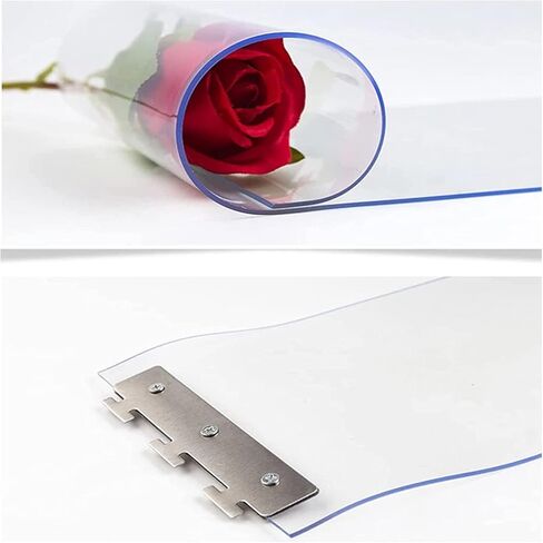 PVC Strip Door Curtain Shop PVC Slat Curtain Waterproof Easy Install Transparent for Shop, Factory, Garage, Customized (Size : 90x230cm/35.43x90.55in) in Kuwait