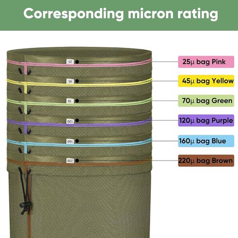 5-Gallon Filter Bags（6-Pack） with Anti-Slip Grip Buckets - Reusable All-Mesh Storage Bags with Top Opening for Hydroponics, Gardening, Brewing - Enhanced Non-Slip Dots for Secure Hold in Kuwait
