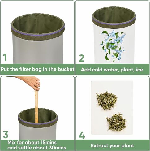 5-Gallon Filter Bags（6-Pack） with Anti-Slip Grip Buckets - Reusable All-Mesh Storage Bags with Top Opening for Hydroponics, Gardening, Brewing - Enhanced Non-Slip Dots for Secure Hold in Kuwait