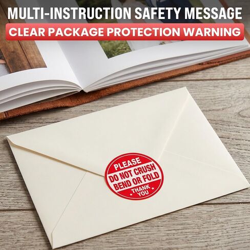 500pcs Do Not Crush Bend or Fold Sticker Roll, 2" Diameter Stickers for Shipping Handling in Kuwait