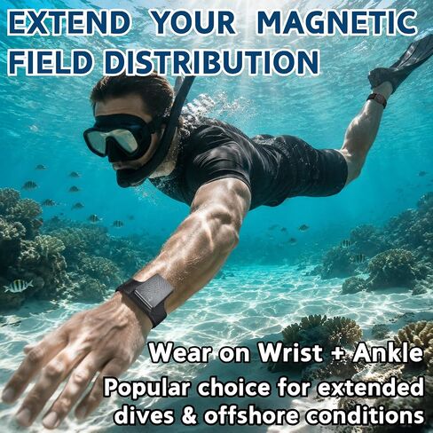Large-Core Magnetic Shark Deterrent Band Battery-Free Waterproof Silicone | Battery-Free Shark Band With Adjustable Wrist/Ankle Fit for Surfers, Snorkelers, Open-Water Activities & Outdoor Adventures in Kuwait