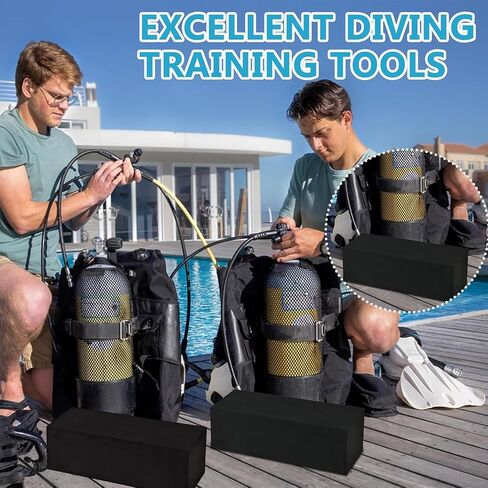 2 PCS 10 Lbs Diving Brick Rubber Swimming Pool Dive Brick Safety Water Brick Diving Weight for Rescue&Strength Training Rectangular Dive Weight for Lifesaver Equipment Summer Swimming Safety Accessory in Kuwait
