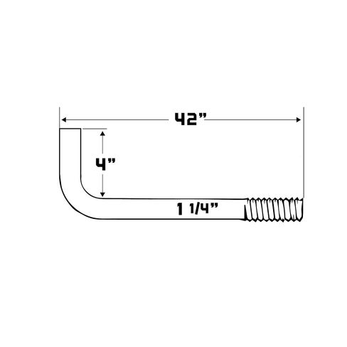 1-1/4"-7 x 42" L-Bolt Concrete Anchor Bolt - Hot Dip Galvanized by Conquest Fasteners in Kuwait