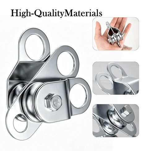 Double Pulley System Kit Heavy Duty Pulley Wheel, Pulley Block with 32ft Nylon Rope, Hooks, Ideal for Lifting, DIY Projects, and Clothesline 2Pack in Kuwait