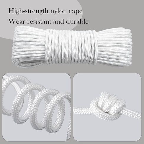 Double Pulley System Kit Heavy Duty Pulley Wheel, Pulley Block with 32ft Nylon Rope, Hooks, Ideal for Lifting, DIY Projects, and Clothesline 2Pack in Kuwait