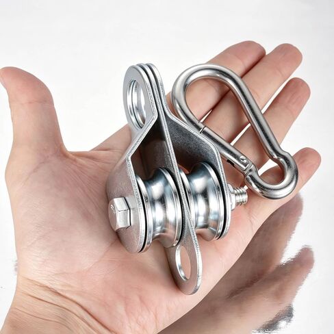 Double Pulley System Kit Heavy Duty Pulley Wheel, Pulley Block with 32ft Nylon Rope, Hooks, Ideal for Lifting, DIY Projects, and Clothesline 2Pack in Kuwait