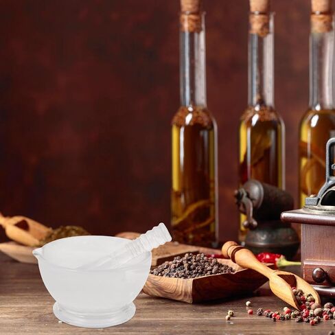 مجموعة هاون ومدقة زجاجية أداة طحن بقاعدة مضادة للانزلاق سعة 75 مل مقاومة للكسر للاستخدام في المطبخ والمختبر in Kuwait