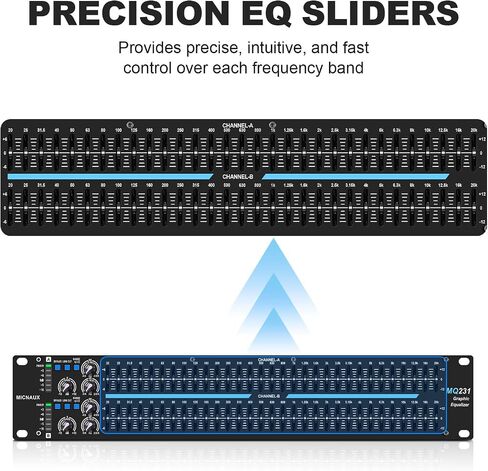 Equalizer for Home Audio, Dual Channel 31-Band Graphic Stereo EQ, Professional DJ Sound Equalizer Studio Equalization in Kuwait