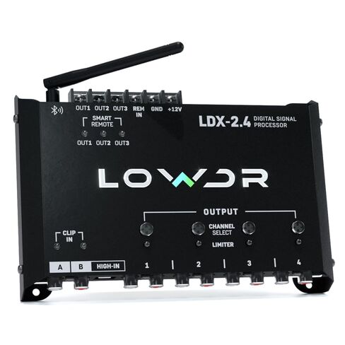 LOWDR Car Audio LDX 2.4 معالج الإشارة الرقمية والمعادل، 4 مخارج 2 مدخل DSP مع التحكم في تطبيق البلوتوث، معادل بارامتري، كروس، ومحدد in Kuwait