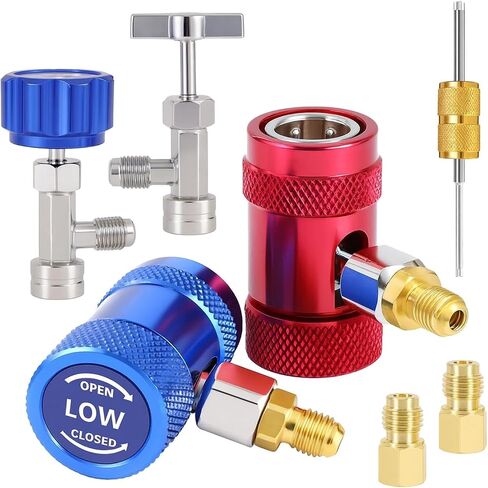 R1234yf Adapter Kit Quick Coupler Kit 6 Ball Snap Locking Conditioning Leakproof Repair Fitting Self Sealing Can Tap in Kuwait