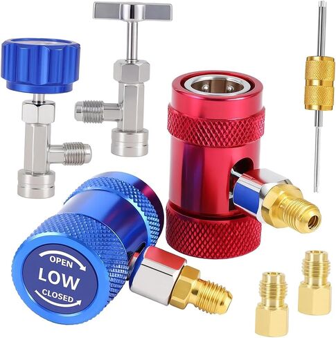 R1234yf Adapter Kit Quick Coupler Kit 6 Ball Snap Locking Conditioning Leakproof Repair Fitting Self Sealing Can Tap in Kuwait