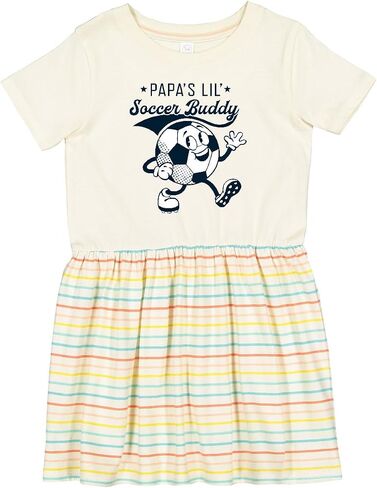 فستان الأطفال الصغار من Inktastic Papa's Lil' Soccer Buddy in Kuwait