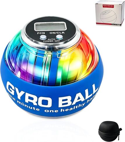 Wrist Trainer Ball&Torque Ball Hand Exerciser, with LED Light and Counter .Auto-Start Gyroscopic Gyro Ball for Strengthen Arms, Fingers, Grip and Muscles in Kuwait