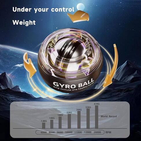 كرة تقوية قبضة اليد، كرة المعصم، كرة جيروسكوبية، تمرين البدء التلقائي، كرات المعصم، تمرين اليد لتقوية الأذرع، أجهزة تقوية اليد الجديدة in Kuwait