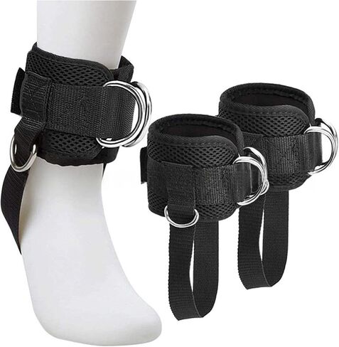 Straps Easy to Use Leg Strength Trainer Adjustable Ankle Cuffs Cable Machine Attachments for Adult Gym Ankle Cuffs Foot Buckle in Kuwait