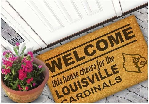 KH Sports Fan Louisville Cardinals Welcome Coir ممسحة، 18x30 بوصة، سجادة Cardinals Outdoor؛ أظهر روح فريقك مع ممسحة الأرجل الفريدة من نوعها من Louisville Cardinals in Kuwait