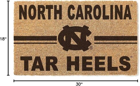 KH Sports Fan North Carolina Tar Heels Team Logo ممسحة جوز الهند، 18x30 بوصة، سجادة خارجية بكعب القطران؛ أظهر روح فريقك مع ممسحة الأرجل ذات الكعب العالي الفريدة من نوعها من نورث كارولينا تشابل هيل in Kuwait