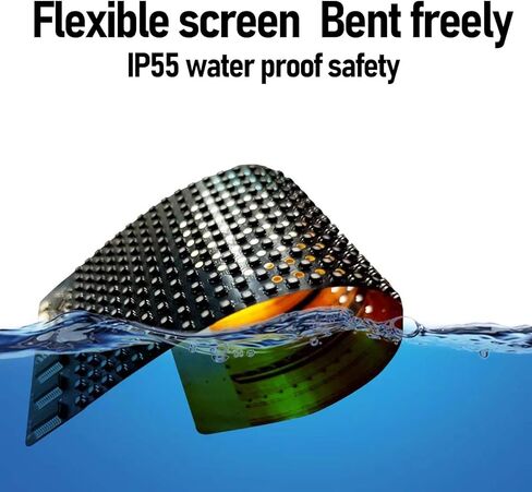 Programmable Flexible LED Display 12x32 Pixel Rollable RGB LED Screen with APP Control for Bags Hats Glasses Bracelets Shoes Helmets Bottles in Saudi Arabia