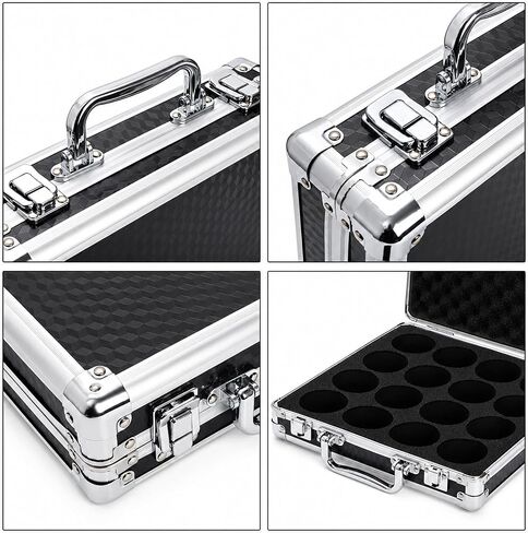 Pumtus Pool Ball Case, Portable Billiard Ball Storage Box, EVA Pool Ball Carrying Travel Case with Handle, Protective Padded Cue Ball Holder, Professional Billiard Accessories for Holding 16 Balls in Kuwait