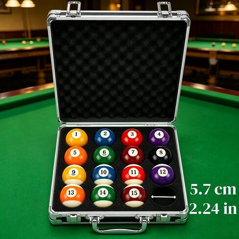 Pumtus Pool Ball Case, Portable Billiard Ball Storage Box, EVA Pool Ball Carrying Travel Case with Handle, Protective Padded Cue Ball Holder, Professional Billiard Accessories for Holding 16 Balls in Kuwait