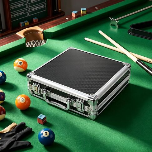 Pumtus Pool Ball Case, Portable Billiard Ball Storage Box, EVA Pool Ball Carrying Travel Case with Handle, Protective Padded Cue Ball Holder, Professional Billiard Accessories for Holding 16 Balls in Kuwait