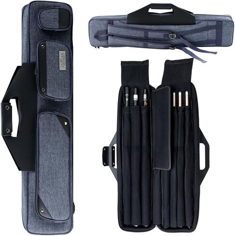 KONLLEN Pool Cue Case 3x4 Oxford Pool Stick Case Holds 3 Butts and 4 Shafts Billiard Sitck Large Capacity Carrying Cases with Multi-Pocket Pool Cue Accessories in Saudi Arabia