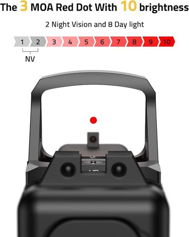 CVLIFE Wolfprowl Motion Awake Red Dot Sight، متوافق مع RMS/RMSC 3MOA Red Dot Compact Reflex Sight مقاوم للصدمات IPX7 مقاوم للماء، مع لوحة محول لقاعدة Picatinny MOS 21 مم in Kuwait