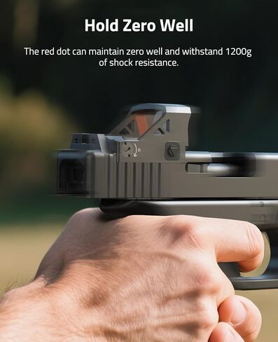 CVLIFE Wolfprowl Motion Awake Red Dot Sight، متوافق مع RMS/RMSC 3MOA Red Dot Compact Reflex Sight مقاوم للصدمات IPX7 مقاوم للماء، مع لوحة محول لقاعدة Picatinny MOS 21 مم in Kuwait