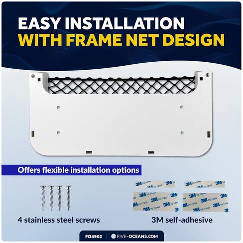 Five Oceans 2-Pack Boat Storage Net, White Frame, Black Elastic Netting, 9-7/8" x 4-1/2", Ideal Storage Net for Boat Organizer, Car, Rvs - FO4902-M2 in Saudi Arabia