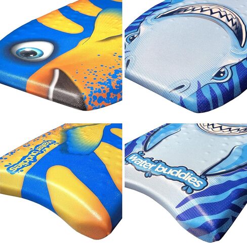 Water Buddies 22in Mini Bodyboard 2-Pack // Foam Wax Free Soft Kickboard Bodyboard for Adults and Kids of All Levels in Kuwait