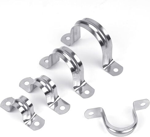 30 قطعة من مشابك القنوات المصنوعة من الفولاذ المقاوم للصدأ مقاس 3/4 بوصة، مشبك أنابيب على شكل حرف U بفتحتين، يناسب أنبوب 1/2 بوصة (NPS)، مشابك شد حزام مشبك معدني على شكل حرف U لتثبيت الأنابيب على الأسطح المختلفة (20 مم) - مع 20 براغي in Kuwait