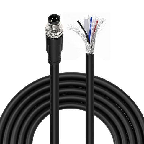 كابل كاميرا بمستشعر رمز M8 4 Pin A، وصلة ذكر أنثى تمديد PVC مقاومة للماء، كابل توصيل إدخال الطيران بقفل لولبي لتوصيل الكاميرا الصناعية، 3M/9.8FT in Kuwait