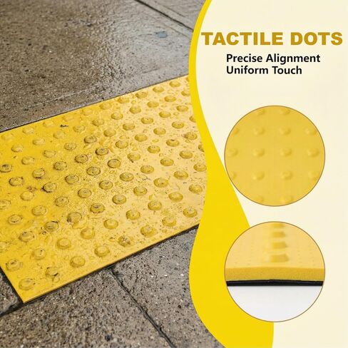 Tactile Warning Pad - 2ft x 4ft Tactile Paving Pad, Unbreakable and Slip-Resistant, Retrofit Truncated Domes for Concrete Sidewalks Walkways, High-Visibility Yellow in Kuwait