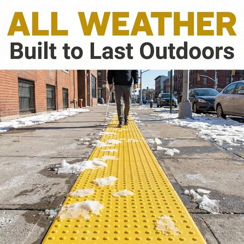Tactile Warning Pad - 2ft x 4ft Tactile Paving Pad, Unbreakable and Slip-Resistant, Retrofit Truncated Domes for Concrete Sidewalks Walkways, High-Visibility Yellow in Kuwait