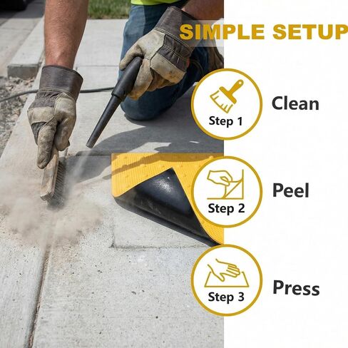 Tactile Warning Pad - 2ft x 4ft Tactile Paving Pad, Unbreakable and Slip-Resistant, Retrofit Truncated Domes for Concrete Sidewalks Walkways, High-Visibility Yellow in Kuwait